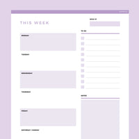 Computer Editable Weekly Planner Editable Weekly Planner Template | Instant Download Fillable PDF | A4 ...