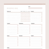 Editable Workout Planner Template - Brown