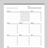 Editable Workout Planner Template - Grey