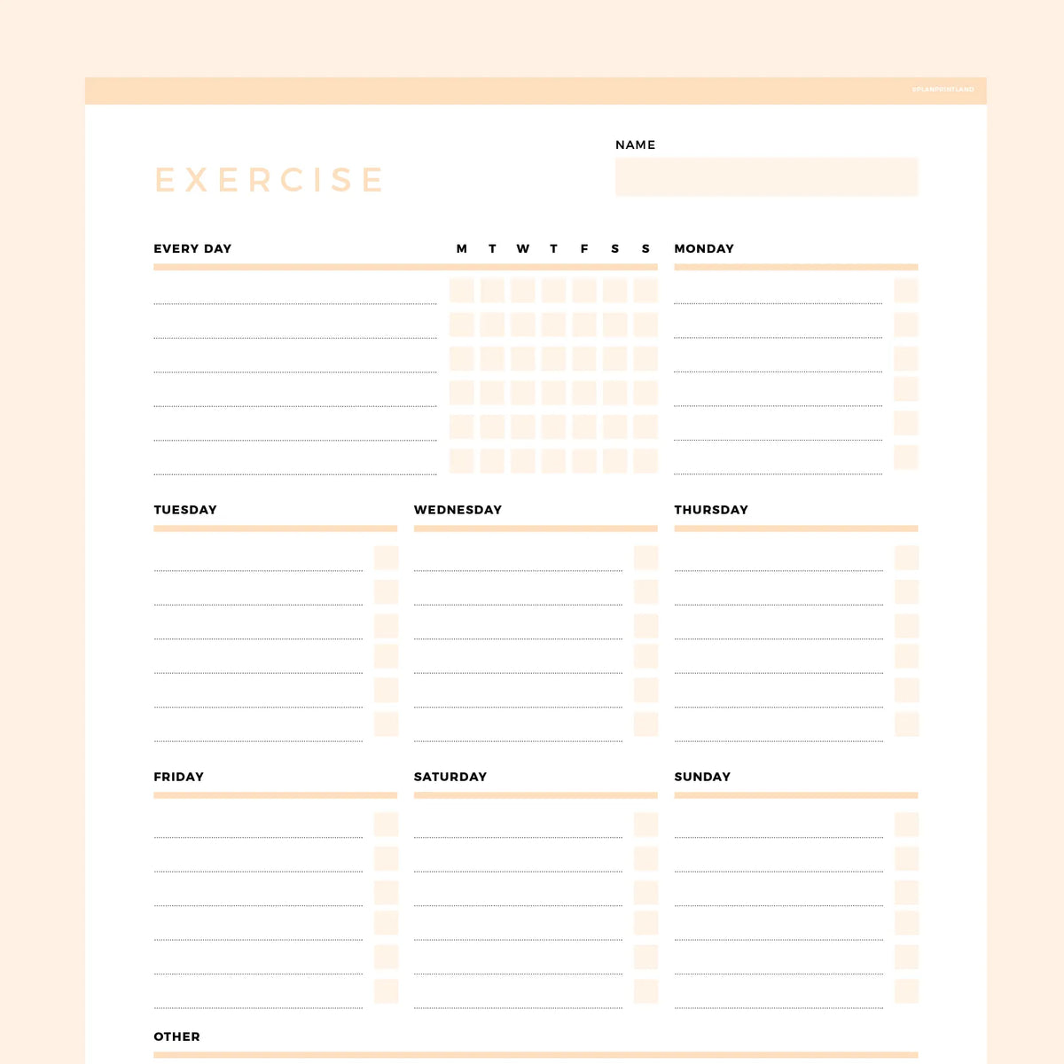 Exercise Planning Template One Pager Example.pdf Editable Workout Planner Template | Instant Download Fillable PDF | A4 ...