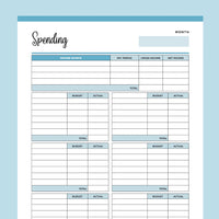 Expense Tracking Template Printable - Blue