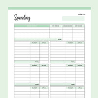 Expense Tracking Template Printable - Green
