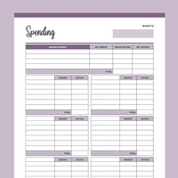 Expense Tracking Template Printable - Purple