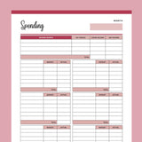 Expense Tracking Template Printable - Red