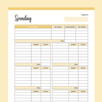 Expense Tracking Template Printable - Yellow