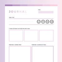 Gratitude Journal For Kids - Pink and Purple Rainbow