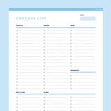 Groceries List Template Editable - Dark Blue