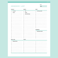 Groceries List Template Editable