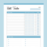 Habit Tracker Printable - Blue