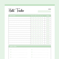 Habit Tracker Printable - Green