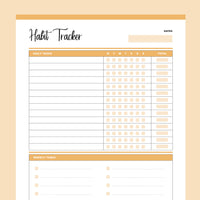 Habit Tracker Printable - Orange