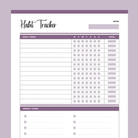 Habit Tracker Printable - Purple