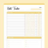 Habit Tracker Printable - Yellow
