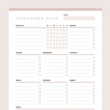 Homework Planner Editable - Brown