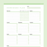 Homework Planner Editable - Green