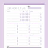 Homework Planner Editable - Purple
