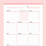 Homework Planner Editable - Red