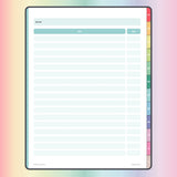 Hyperlinked Digital Notebook - Section Topic for Rainbow Version