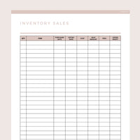 Inventory Sales Tracker Editable - Brown