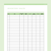 Inventory Sales Tracker Editable - Green