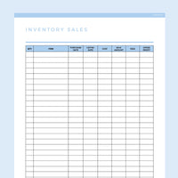 Inventory Sales Tracker Editable - Light Blue