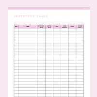 Inventory Sales Tracker Editable - Pink
