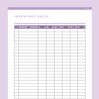 Inventory Sales Tracker Editable - Purple