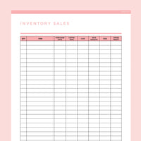 Inventory Sales Tracker Editable - Red