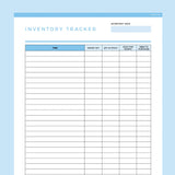 Inventory Tracker Template Editable - Dark Blue