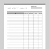 Inventory Tracker Template Editable - Grey