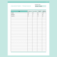 Inventory Tracker Template Editable
