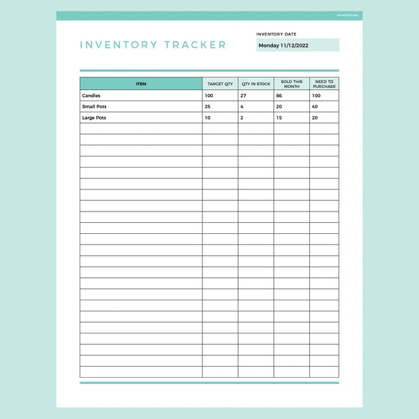 Inventory Tracker Template Editable