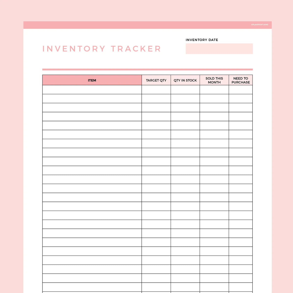 Inventory Tracker Template Editable | Instant Download Fillable PDF ...