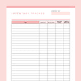 Inventory Tracker Template Editable - Red