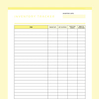 Inventory Tracker Template Editable - Yellow