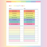 Kids Morning and Night Routine Chart Printable