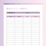 Kids Savings Goals Tracker - Pink and Purple Rainbow