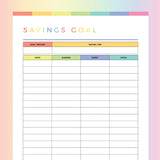 Kids Savings Goals Tracker - Rainbow