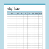 Listing Tracker For Online Sales Printable - Blue