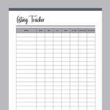 Listing Tracker For Online Sales Printable - Grey