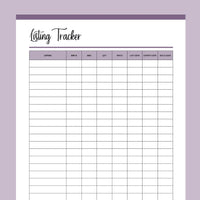 Listing Tracker For Online Sales Printable - Purple