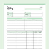 MLM Party Planner Printable - Green