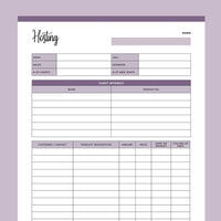MLM Party Planner Printable - Purple