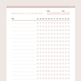 Monthly Cleaning Checklist Template Editable - Brown