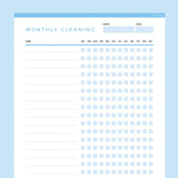 Monthly Cleaning Checklist Template Editable - Dark Blue