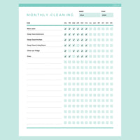 Monthly Cleaning Checklist Template Editable