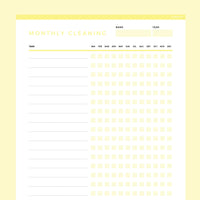Monthly Cleaning Checklist Template Editable - Yellow