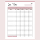 Monthly Sales Tracker Printable