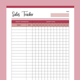 Monthly Sales Tracker Printable - Red
