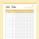 Monthly Sales Tracker Printable - Yellow